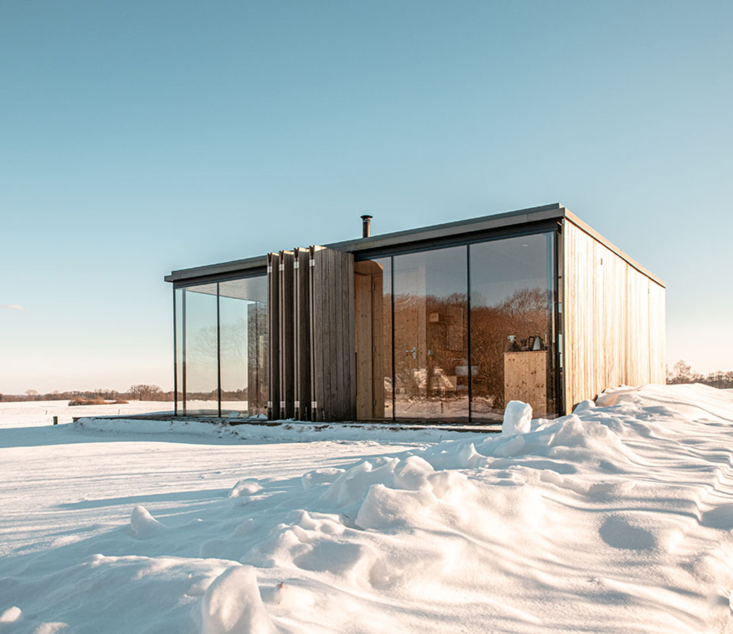 Lodge in de sneeuw